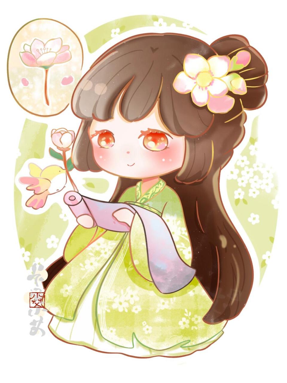 小花仙自设# #画画的日常# #花朵拟人图# 花朵拟人 画到了牵牛花 很