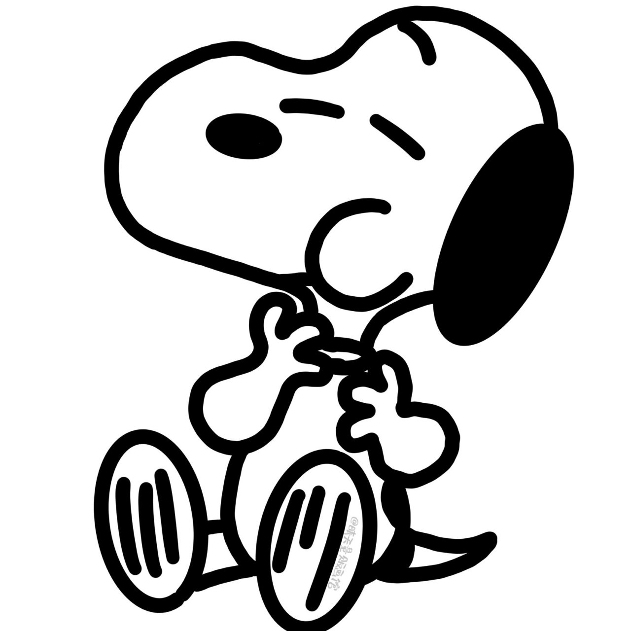 手绘头像| 黑白的简笔画史努比也很可爱哦 60156015转载请