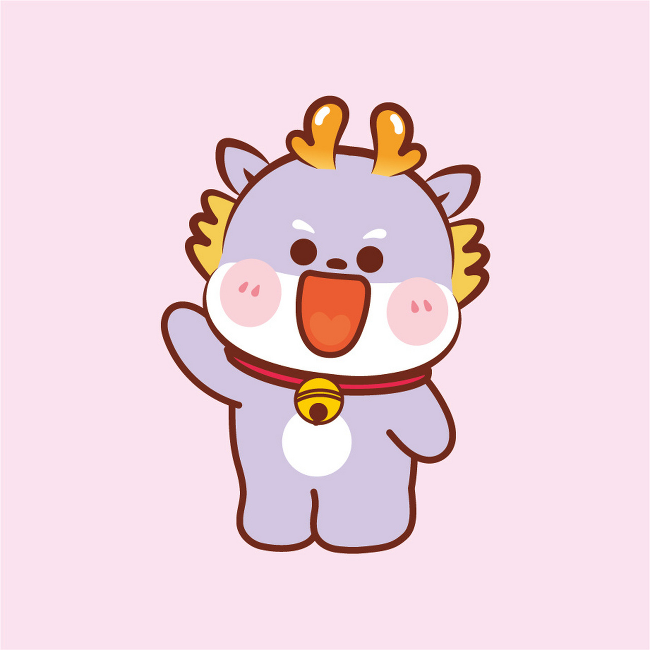 小飞龙表情包ip形象头像设计大吉大利爱心 小飞龙ip卡通形象,治愈系ip