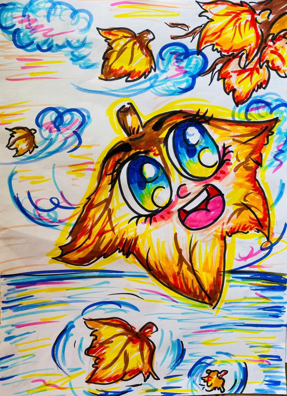 技能高考简笔画"落叶" 18分钟创编画