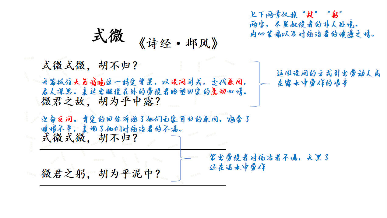 式微古诗图片