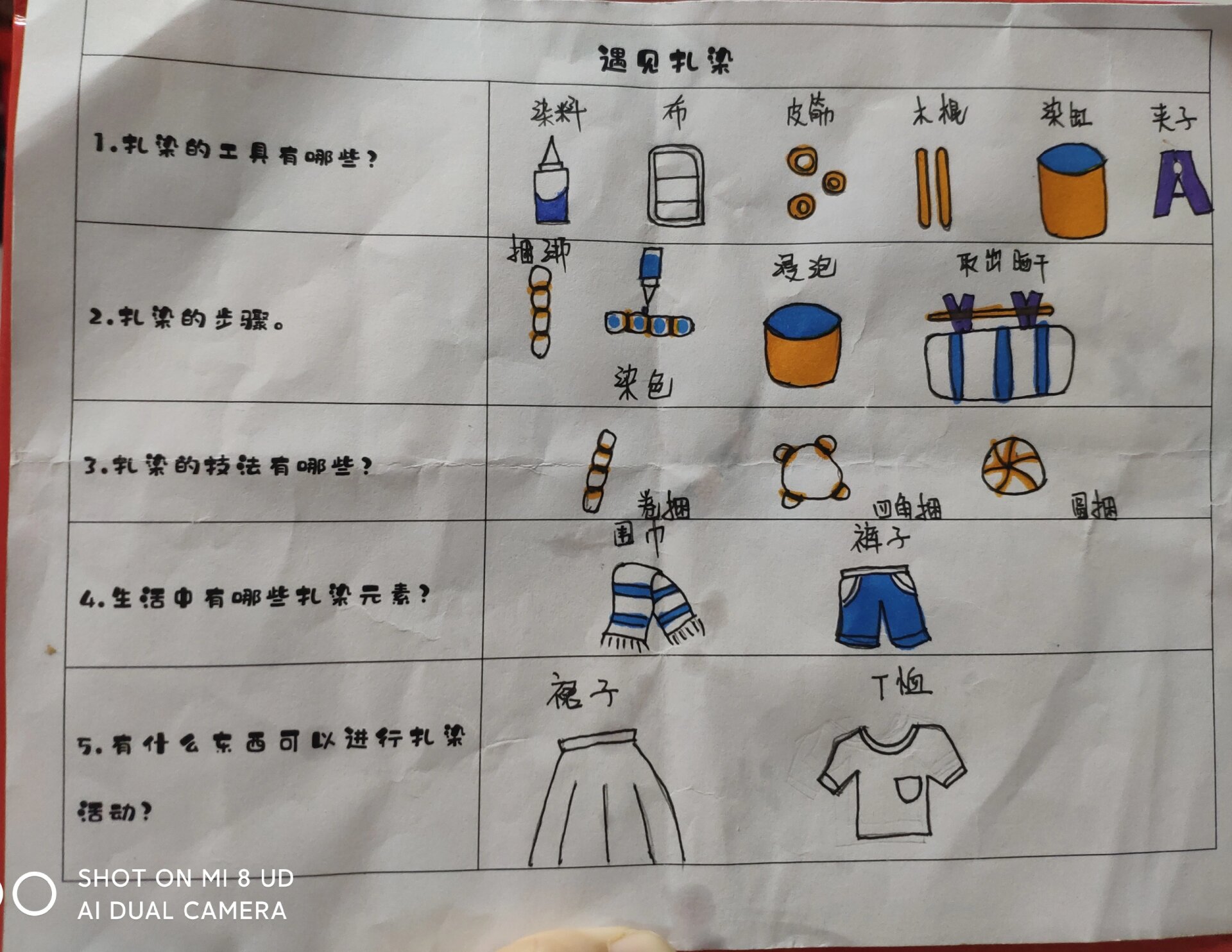 遇见扎染调查表