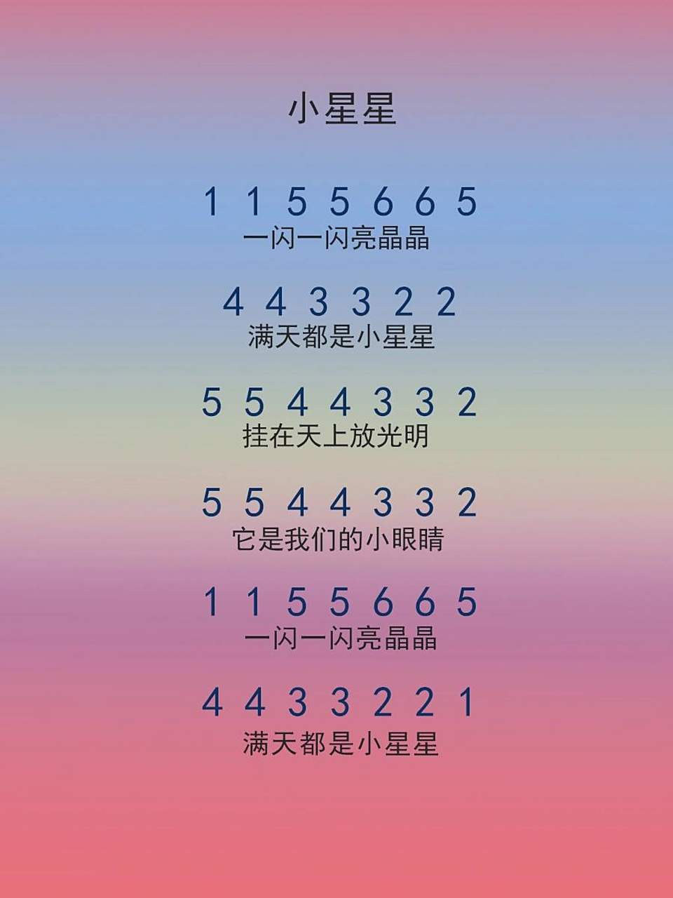 新手入门简谱『小星星』拇指琴 新手入门简谱『小星星』拇指琴