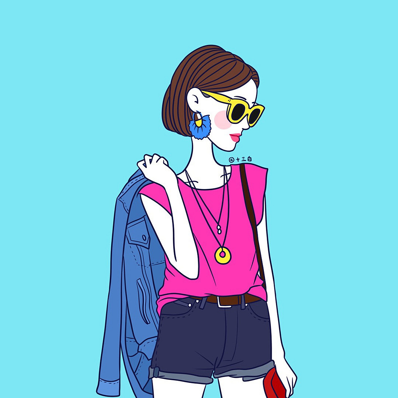 春秋穿搭小插画 女生头像 时尚形象漫画原创 喜欢就点赞存图哦[微笑]