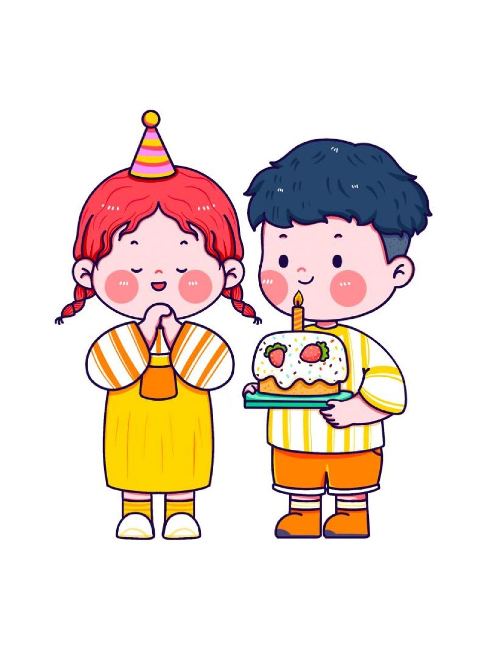 儿童简笔画‖配色超赞的可爱手绘人物插画① 9699969997