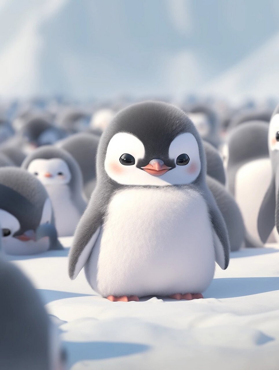 企鹅 可爱的小企鹅  冰川  南极