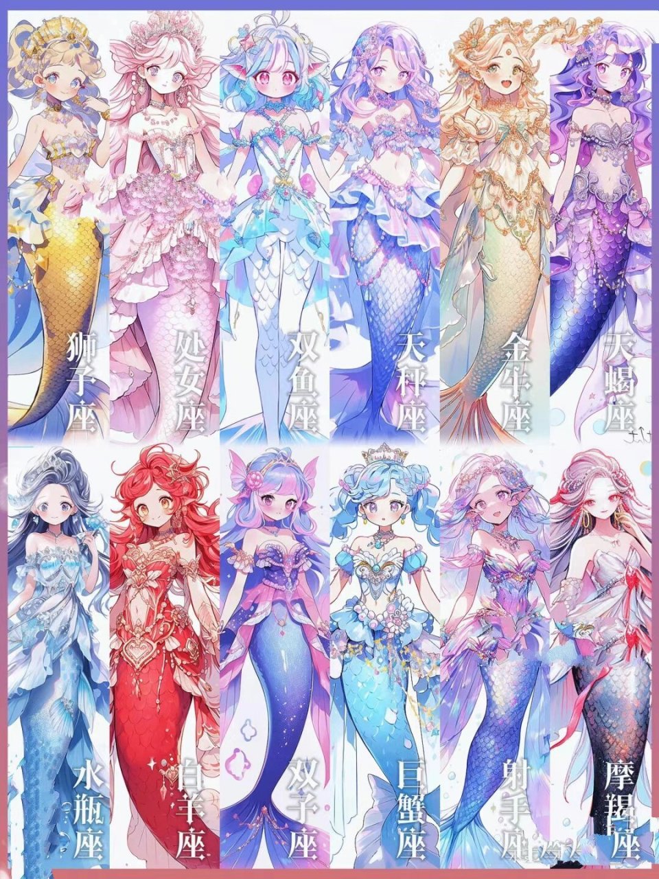 十二星座美人鱼头像
