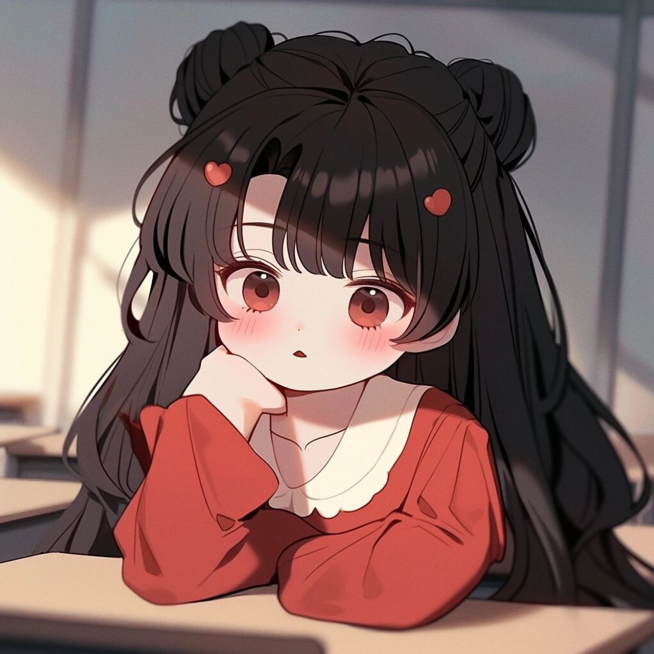 可爱女生头像:百无聊赖发呆的你