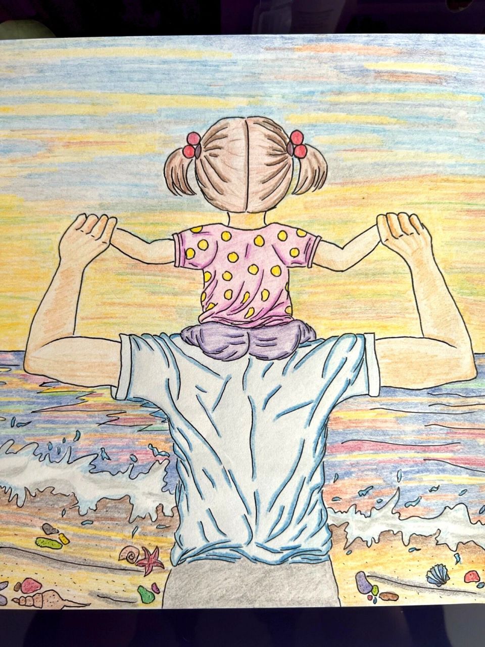 父爱如山图片简笔画卡通画儿童画插画父亲节 父爱