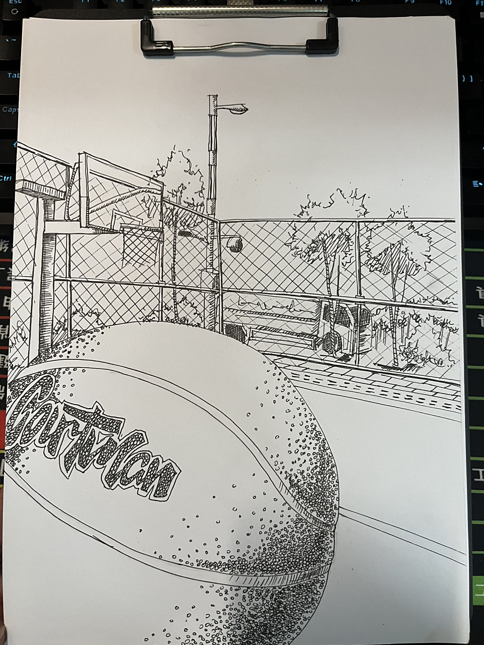 手绘—校园一角 每天总是要更新一些东西的吧……画的还是很烂,还在