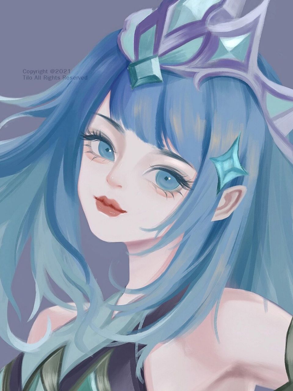 【王者荣耀系列插画】虞姬启明星使皮肤 "追随我 直到黄昏的尽头"