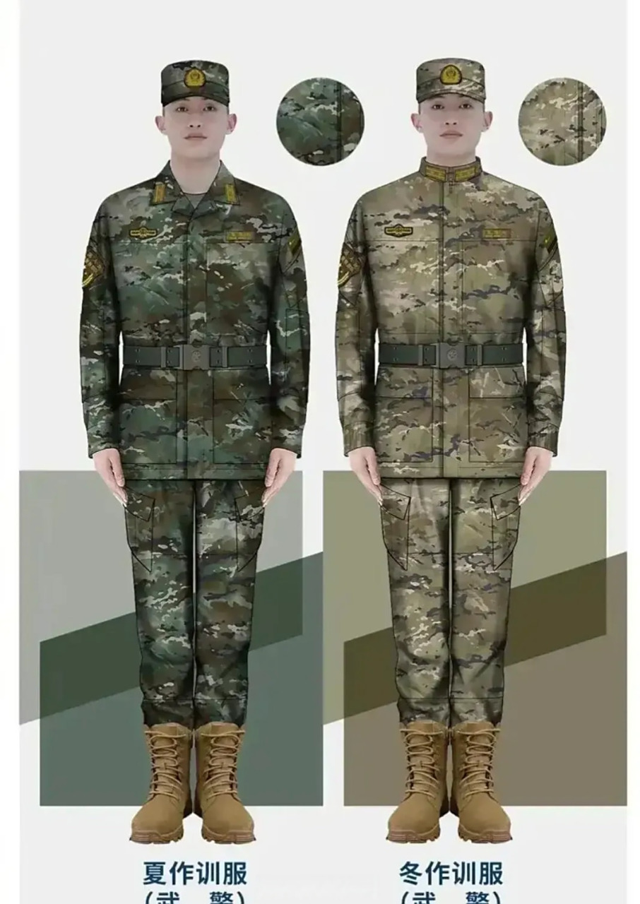 首见武警21式夏作训服.颜值看起来不错.