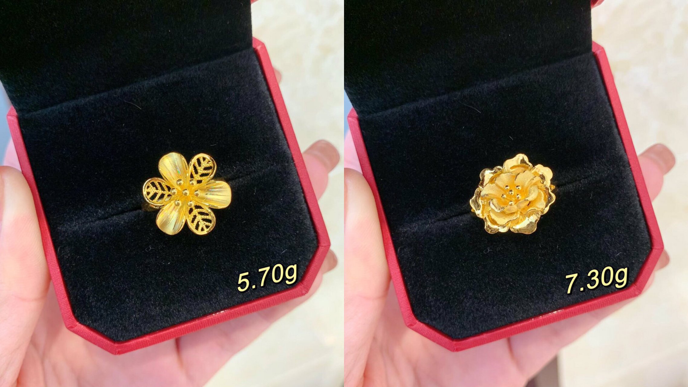 超美的黄金花戒指一眼心动91做最美的新娘 姐妹们～今日分享一波超