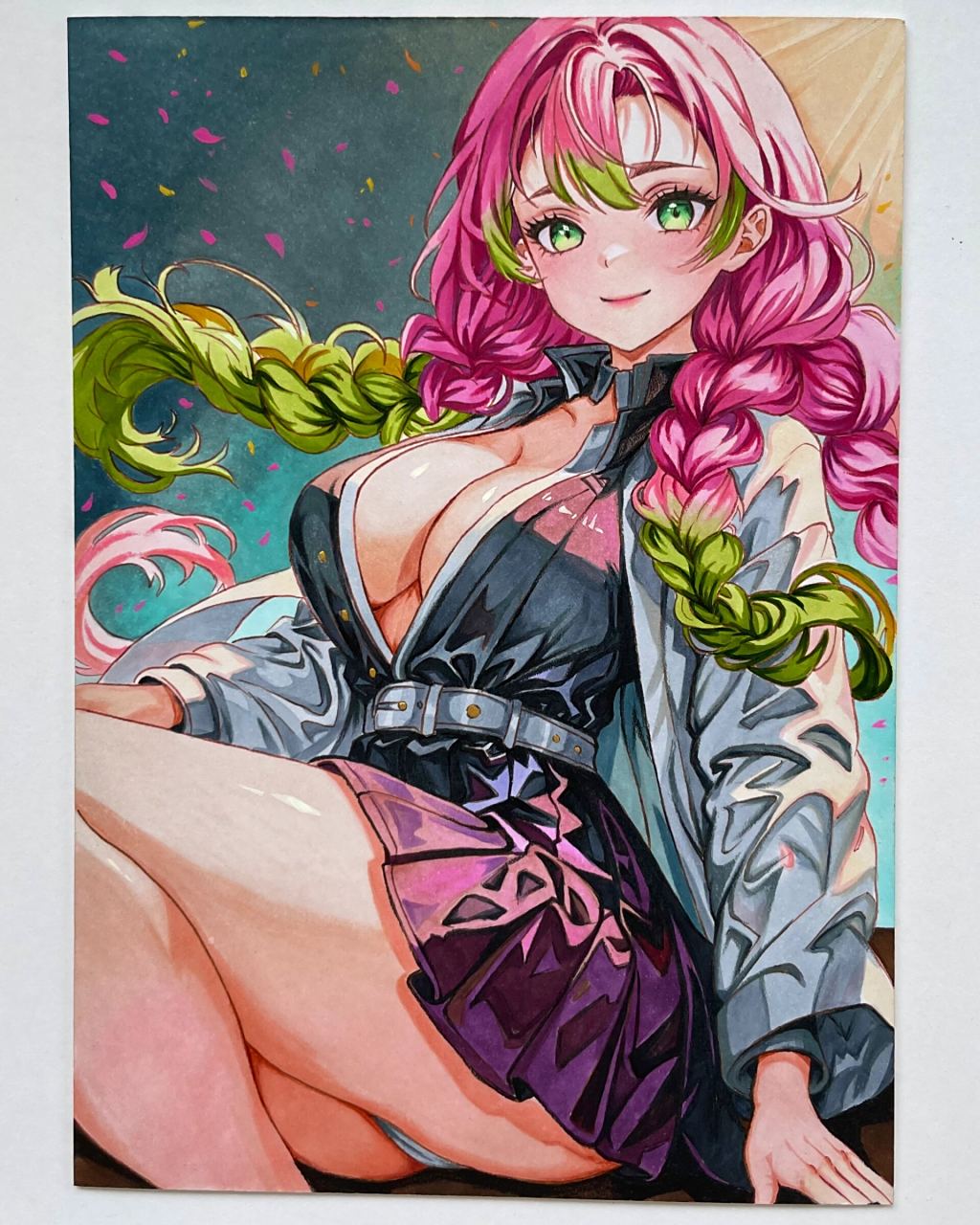 甘露寺蜜璃～ #甘露寺蜜璃# #鬼灭# #马克笔手绘# #二次元