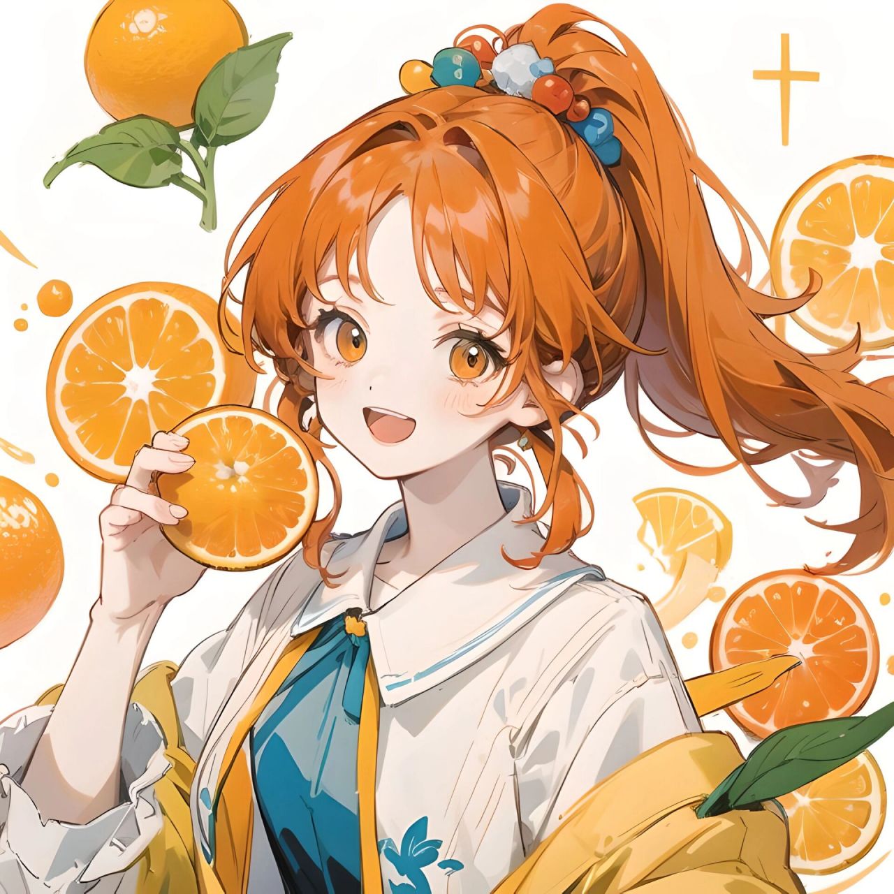 清新橙色系女生头像～ 闺蜜头像,五排头像,姐妹头像,自用都可以