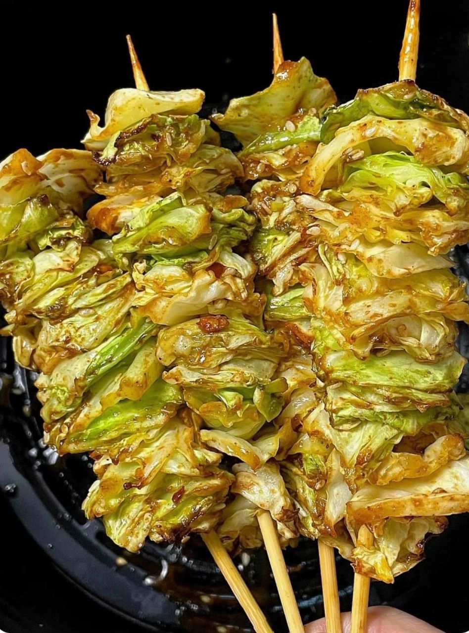 空气炸万物之烤包菜(大头菜) 有空气炸锅的一定要试试啊 7915烧烤