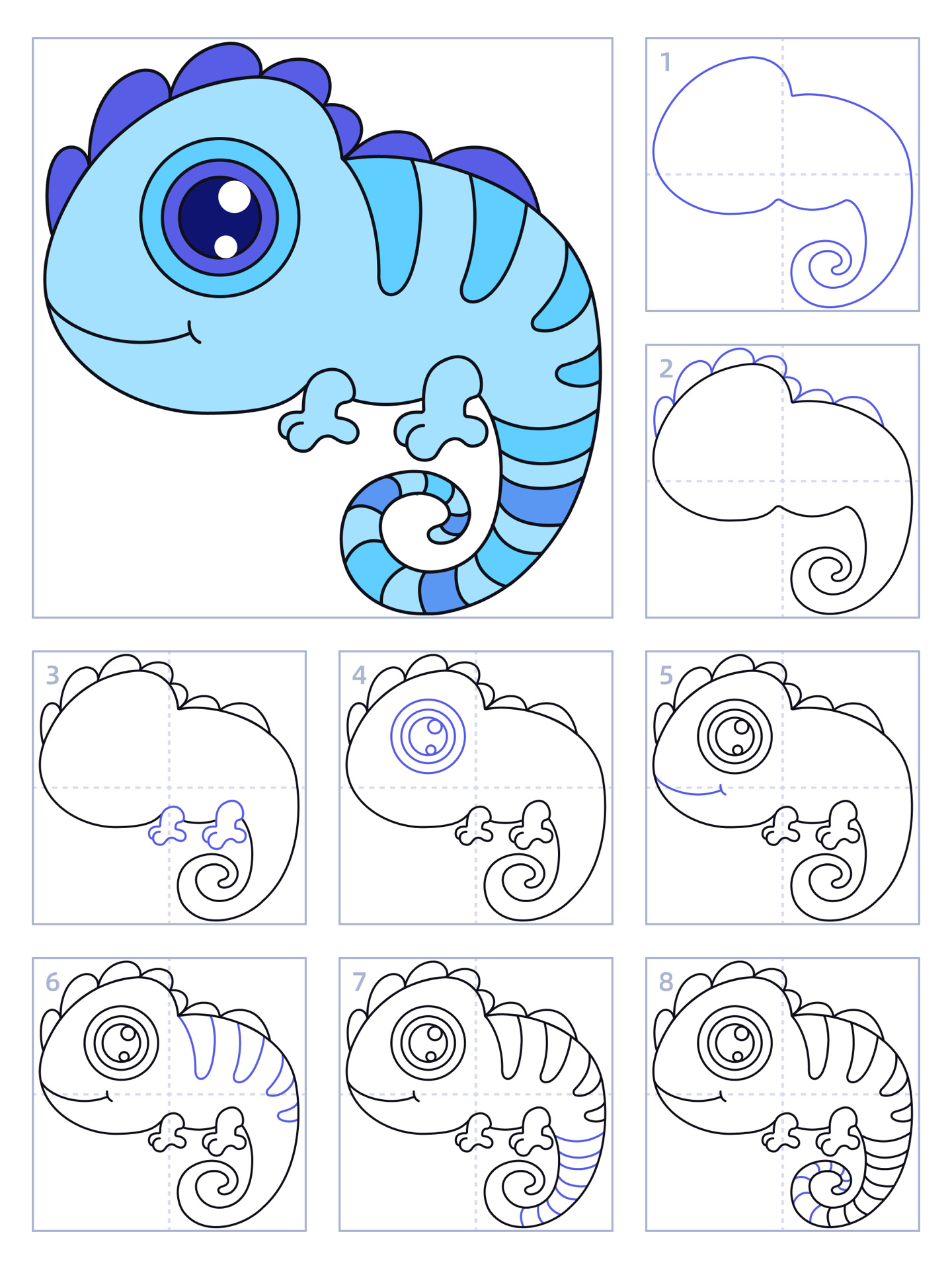 简笔画44期|变色龙