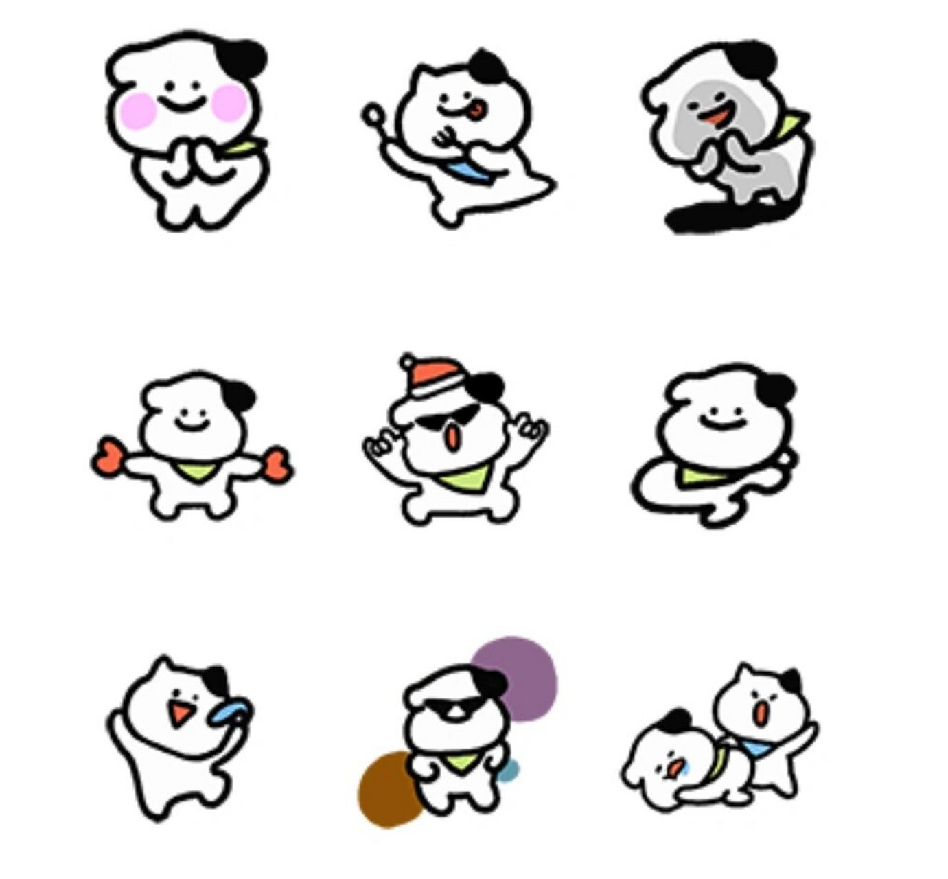 可爱的黑白小狗表情包 超魔性迷你小狗表情包动作也太可爱了叭