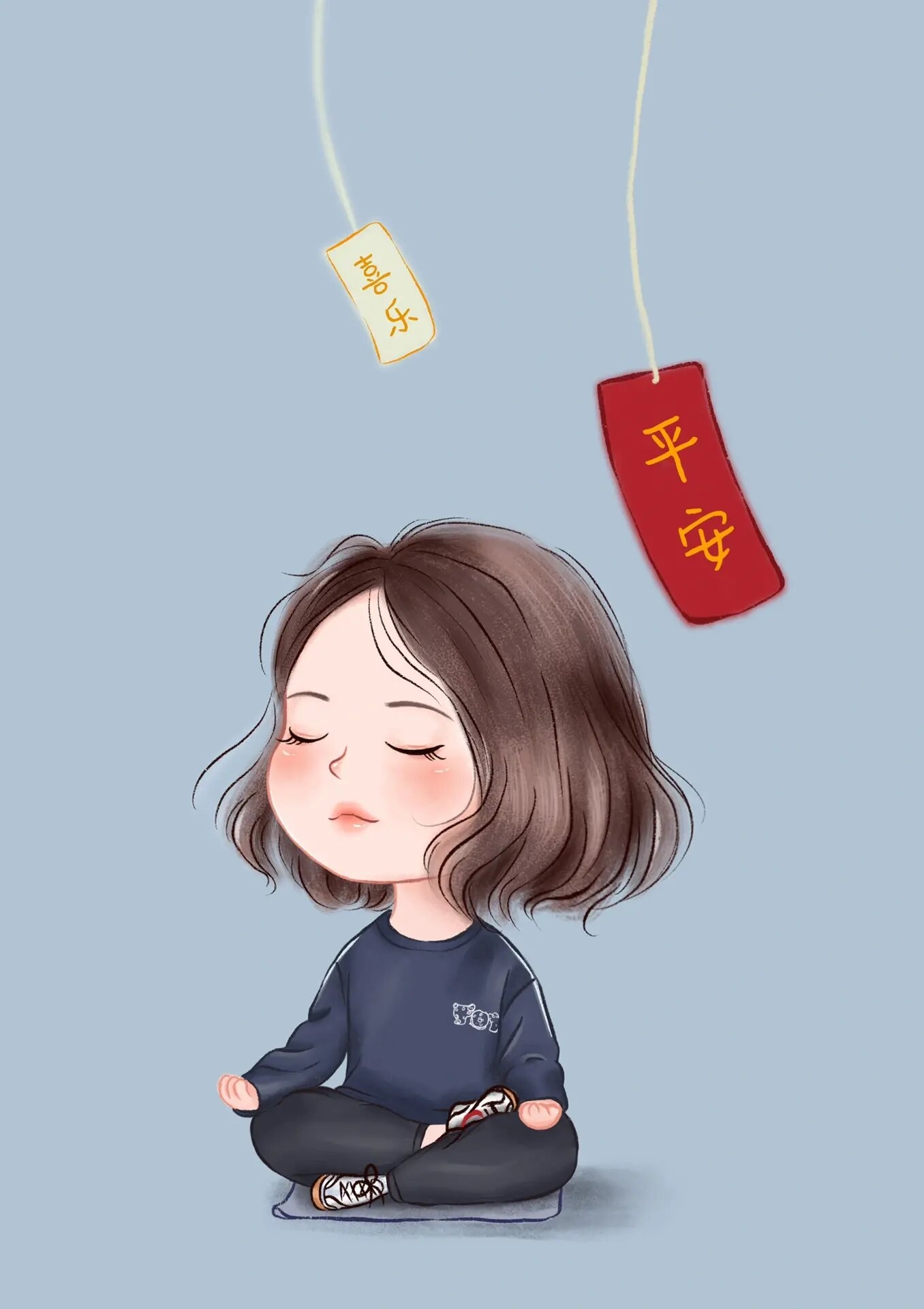 唯美短发女生头像手绘图片