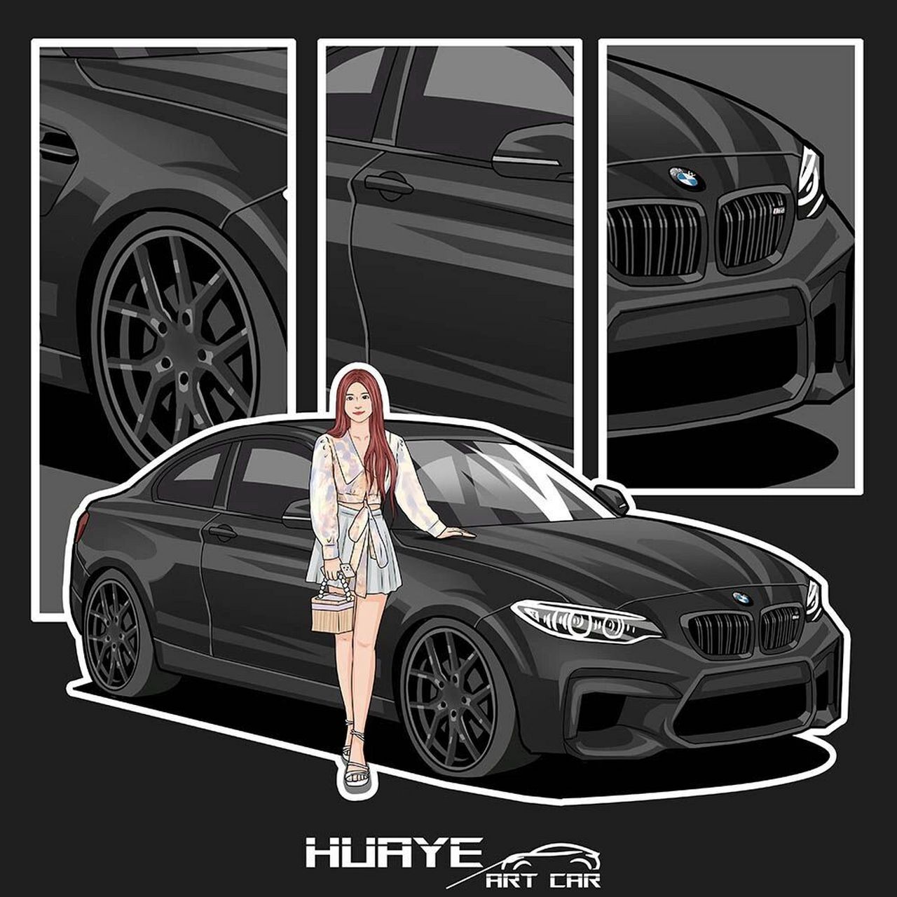 都是美女来画车手绘头像 女生适合开什么车呢?suv,轿车,跑车.