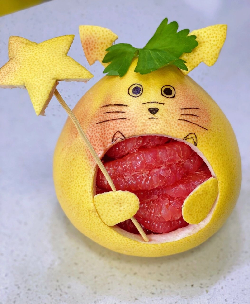 卡通柚子造型之可爱的龙猫 又是嚯嚯柚子的一天.