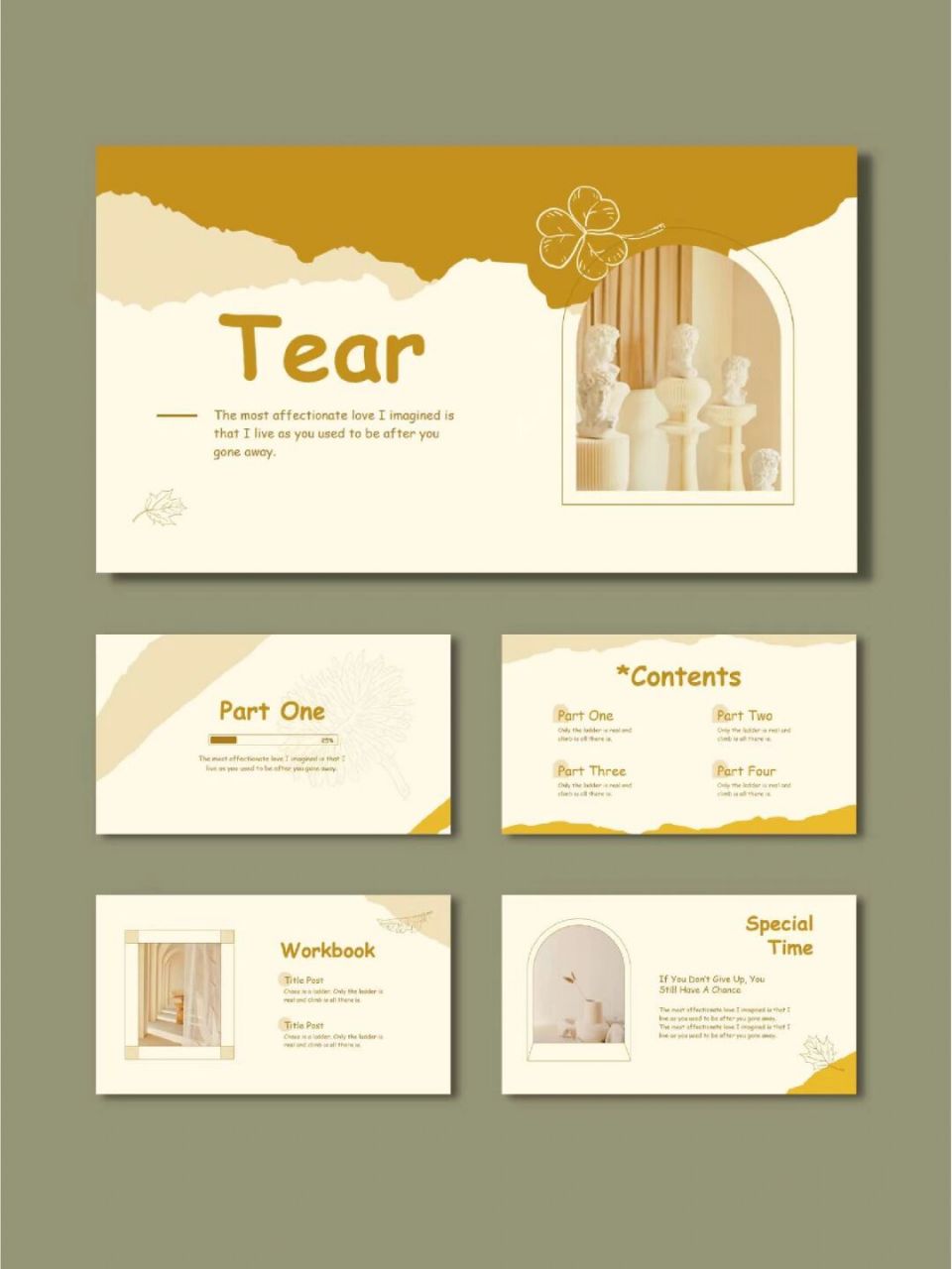 创意高级感ppt模板tear tear撕纸风格ppt模板,搭配小线条插画 ppt提升