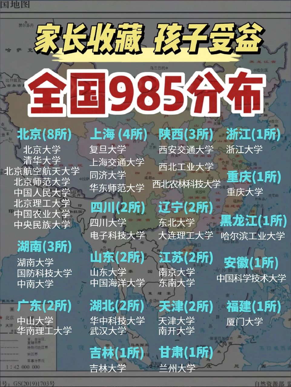 97重磅99全國39所985院校分佈 985工程(英文名:project 985) 97