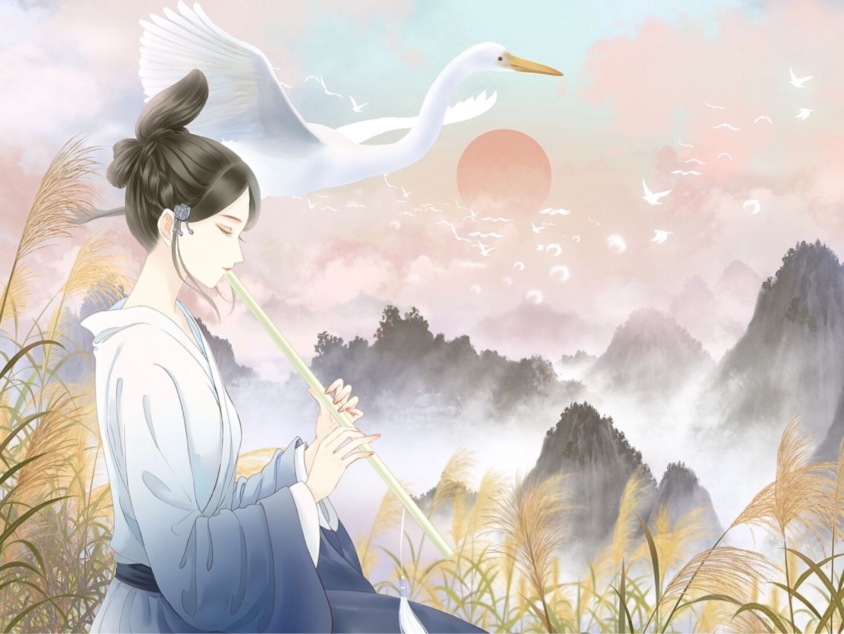 国潮插画|非常舒服的古风人物形象插画 好久没分享国潮插画了,今天