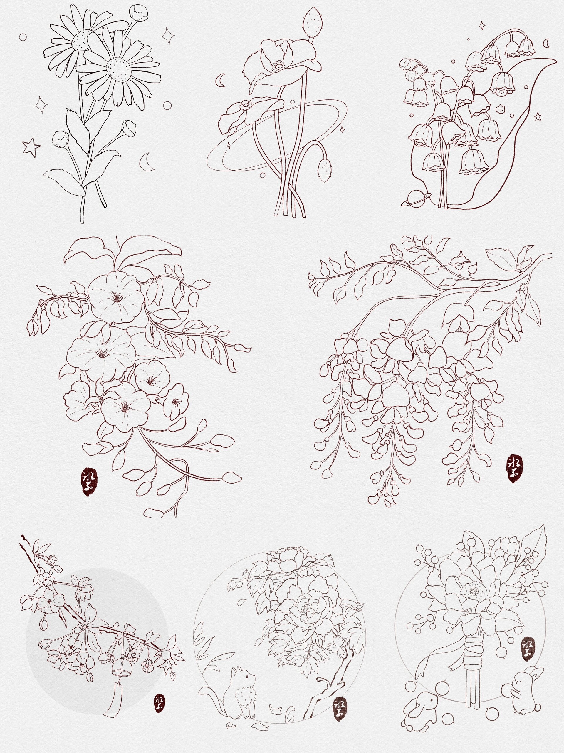 【植物合集】线稿