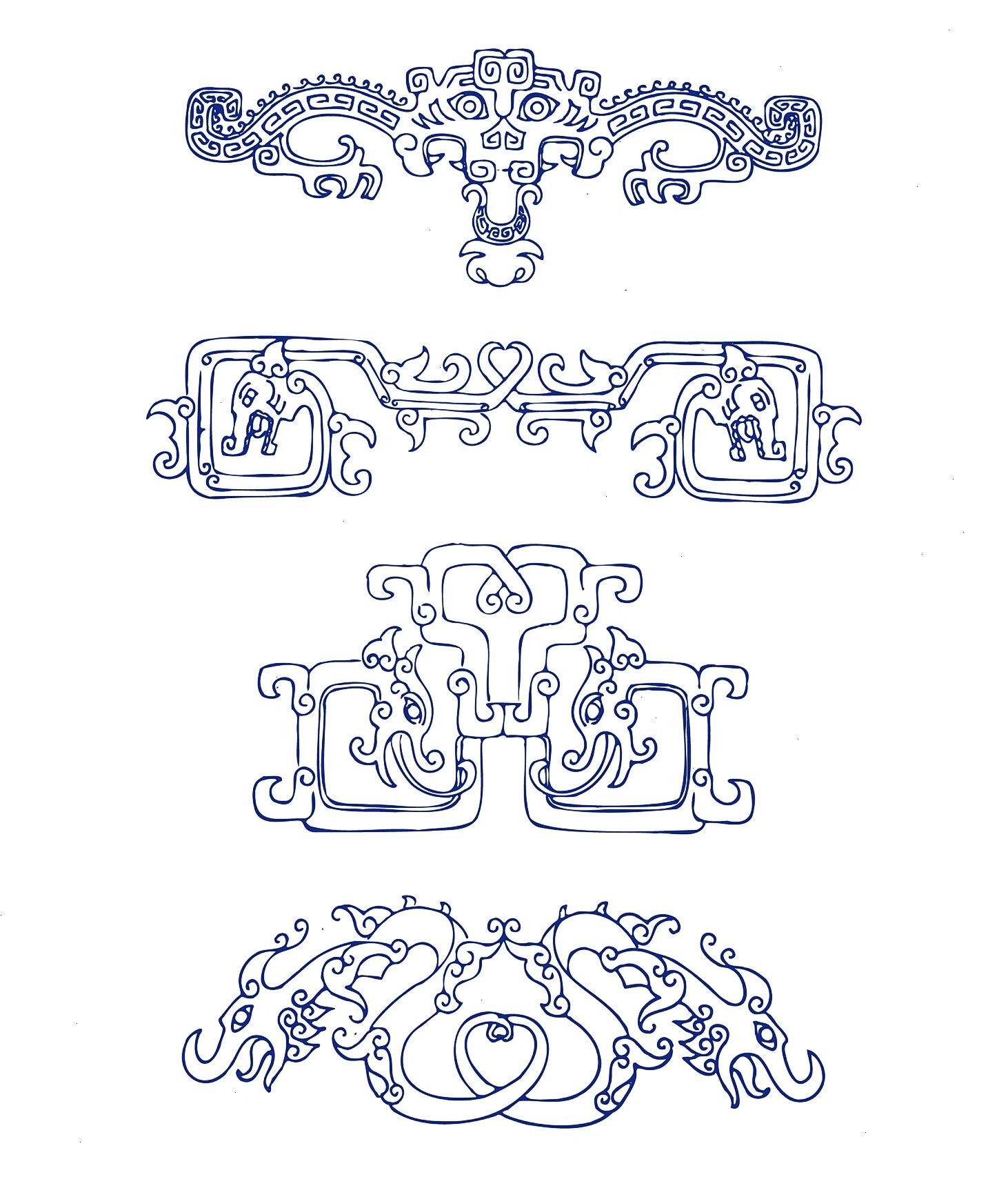 传统图案纹样-龙纹纹饰(三) 龙纹,青铜器纹饰之一.