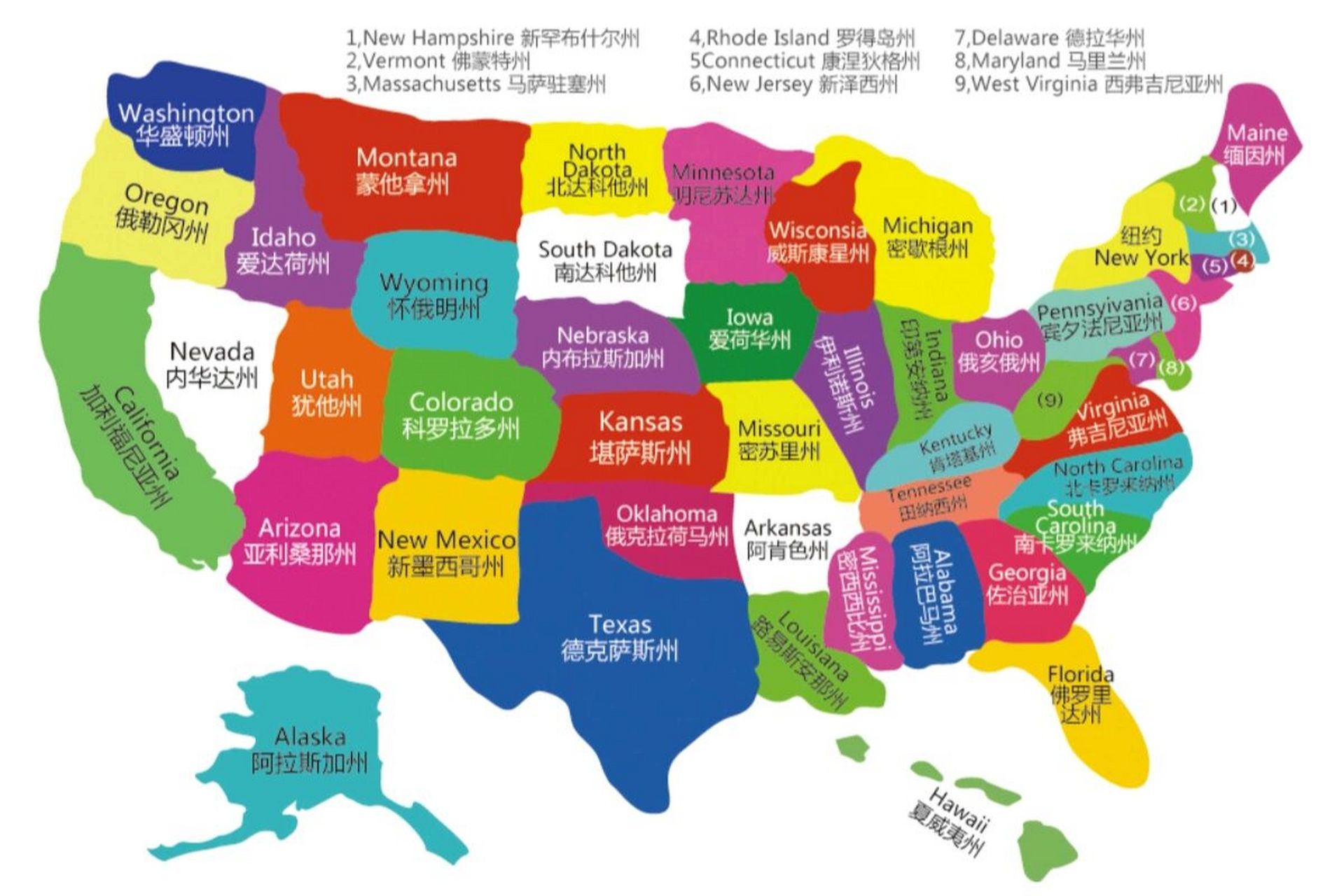美国金州地图位置图片