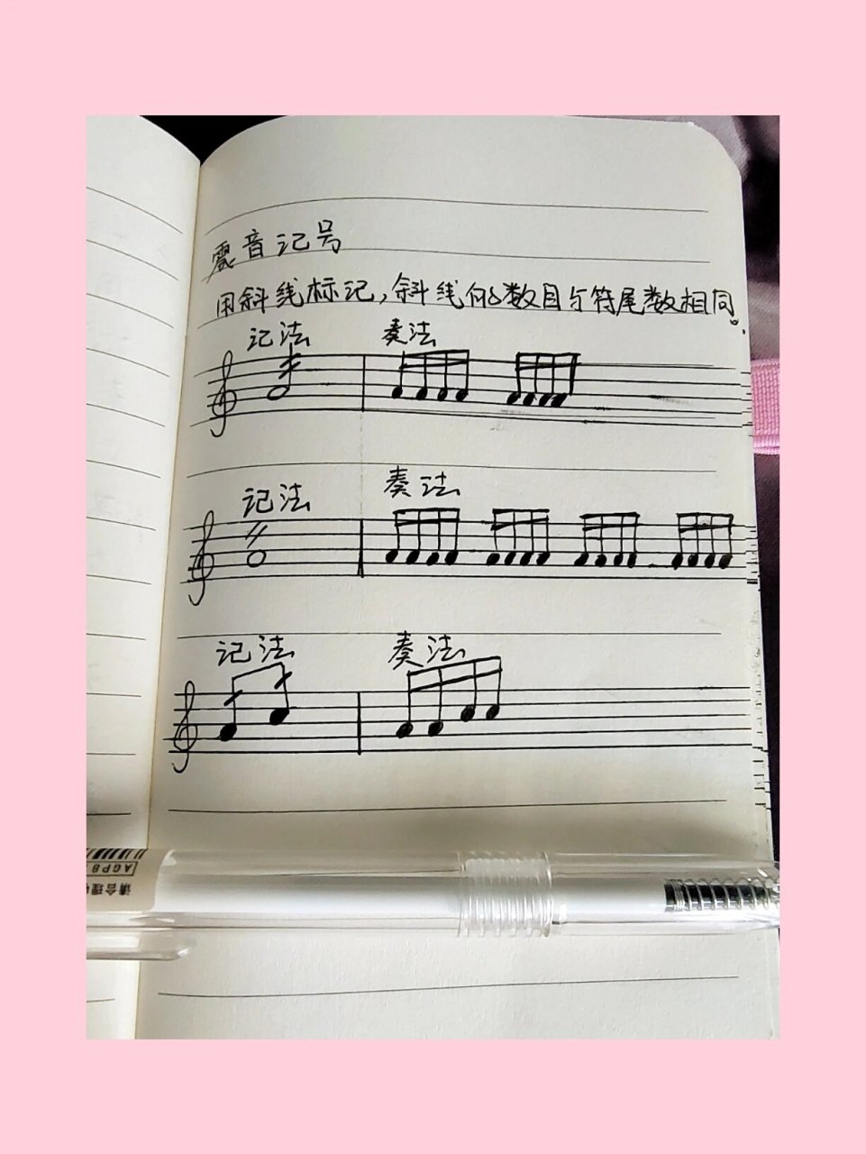 八分音符的震音,或小于八分音符的震音