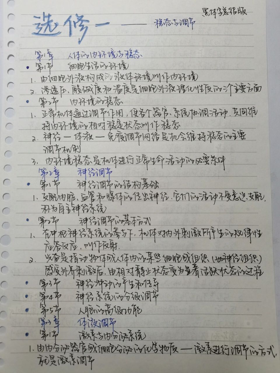 生物选择性必修一手写黑体字总结版 今天的选修一来咯 今天的少!