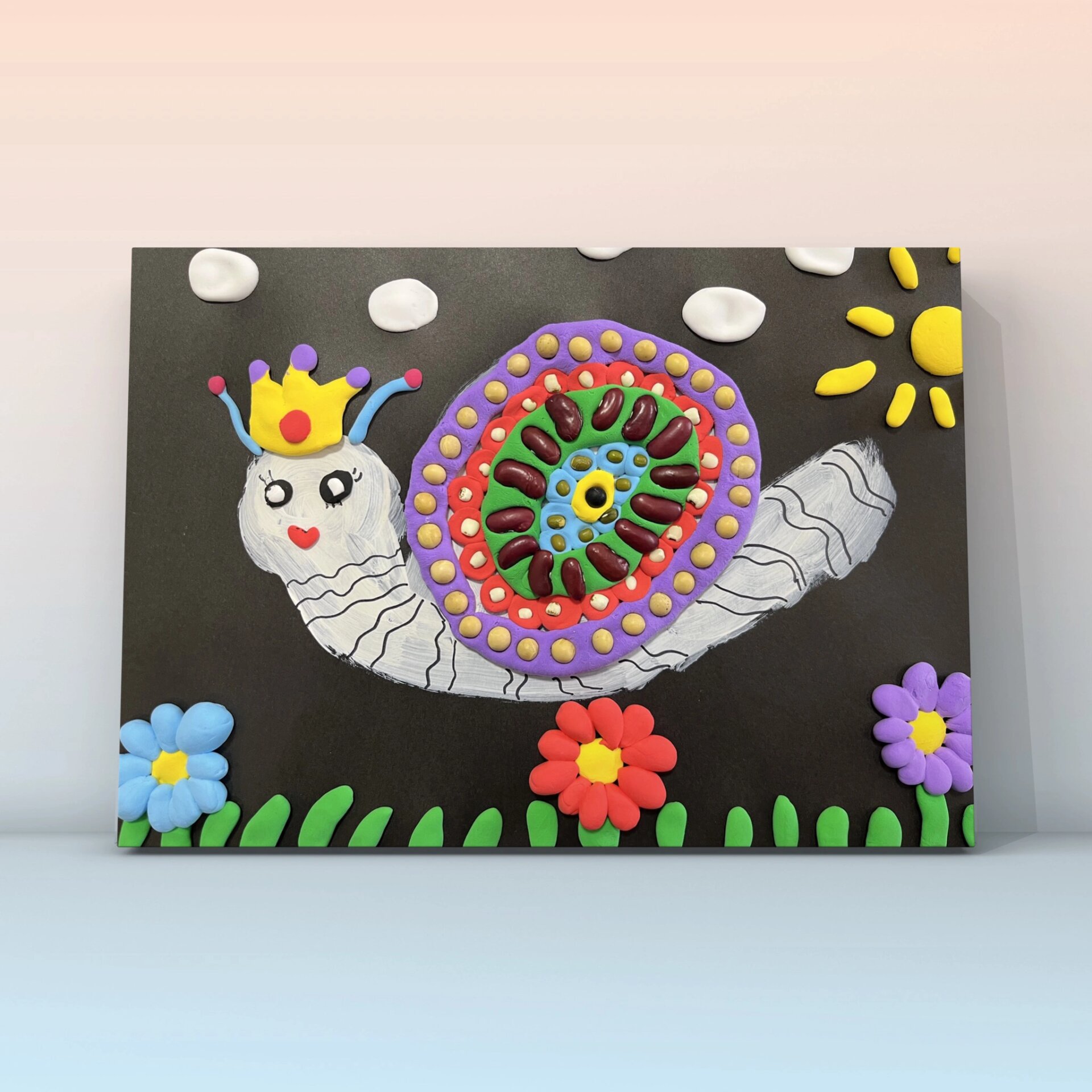 创意儿童画豆子作画综合材料手工课