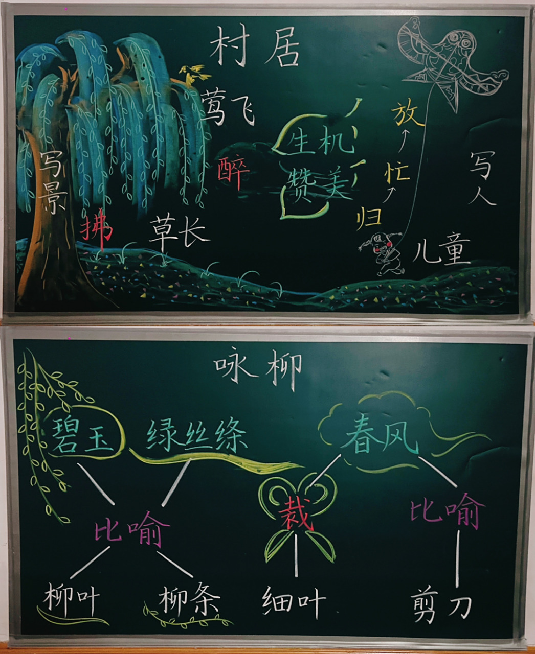 板书设计|二(下)1.《古诗二首》 #板书设计# #小学语文板书设计