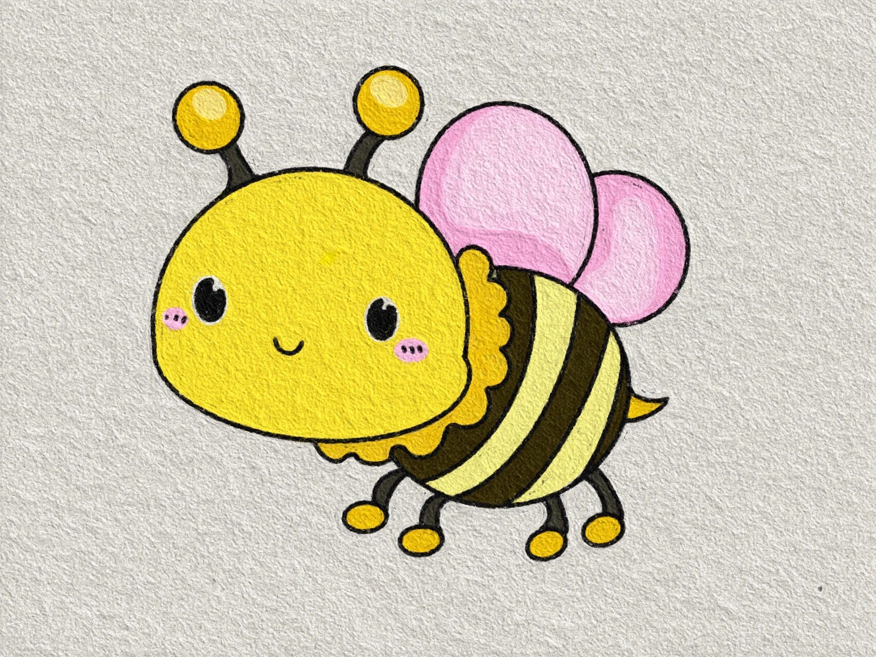 可爱小蜜蜂简笔画  小蜜蜂简笔画步骤图