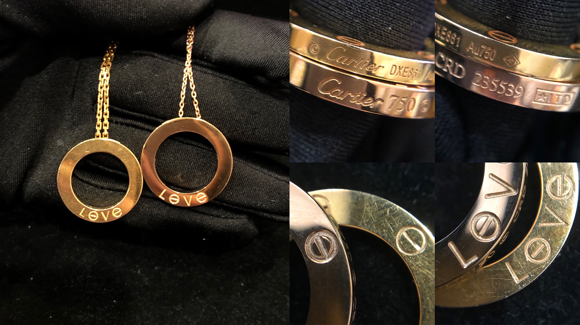 卡地亚love系列圆饼项链真假对比(附鉴定点) 图26615 正品刻字