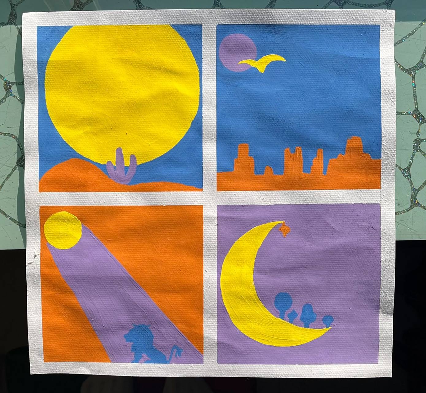 色彩构成 面积对比 最近总是早上阳光明媚  中午就阴天了