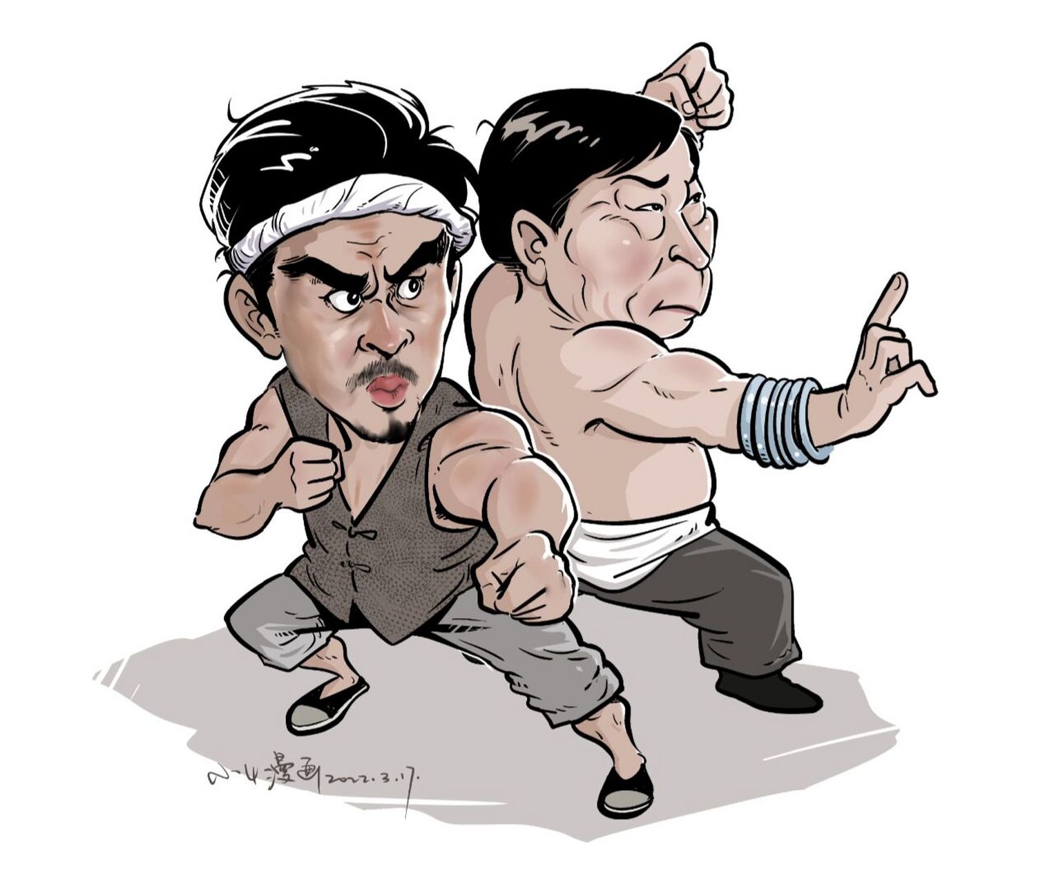 《功夫》人物之6:十二路谭腿&铁线拳 #小4漫画# #原创漫画# #香港電影