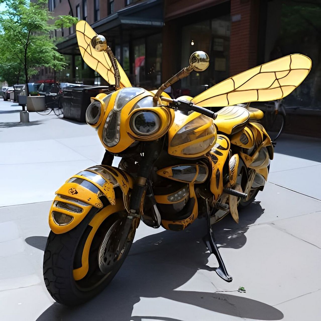 ai时代下的设计 | 蜜蜂元素摩托车 网友:骑上街需要勇气 不是特别好