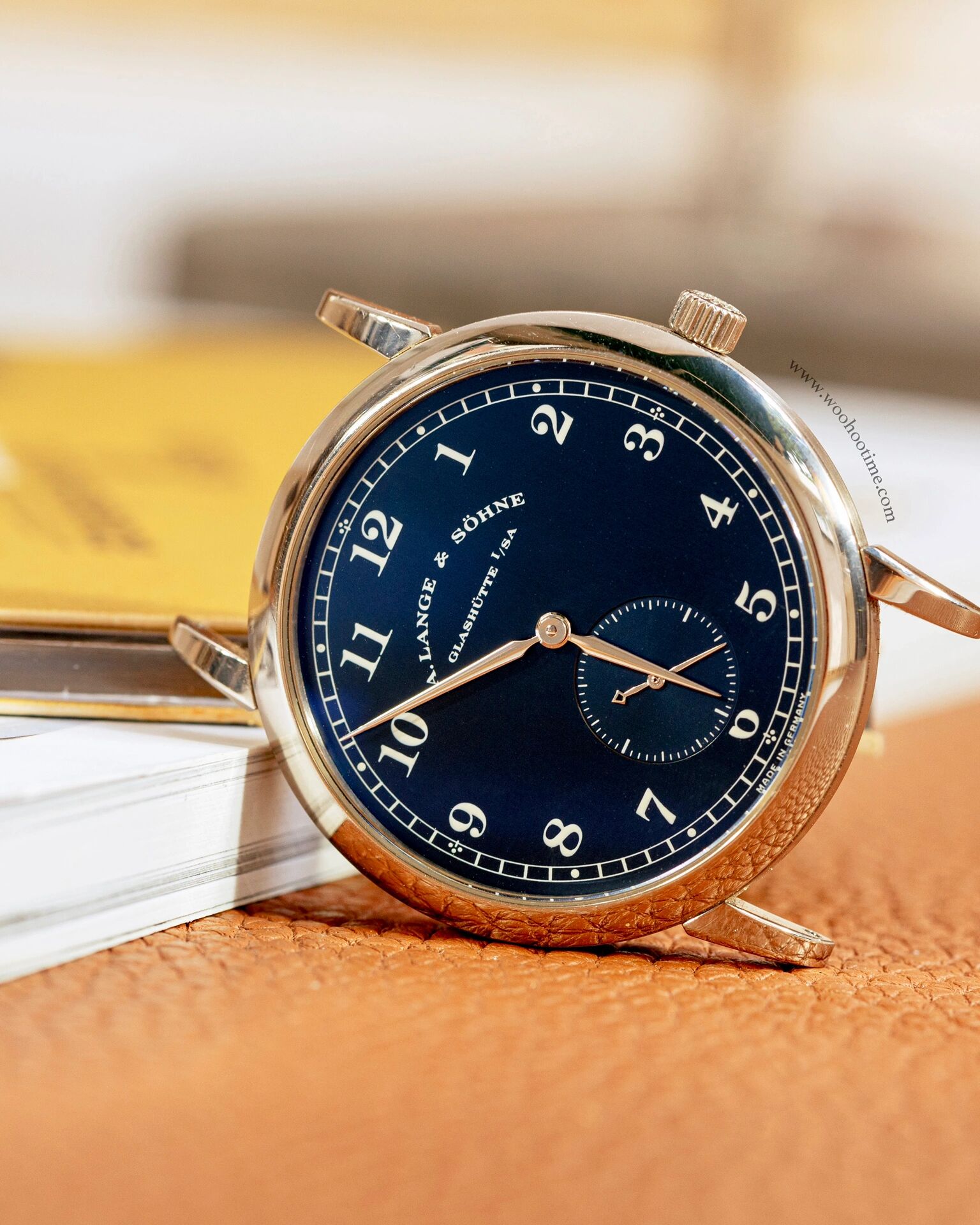 将金属做成缎面质感 初代朗格1815白金蓝面 初代朗格1815,即ref.