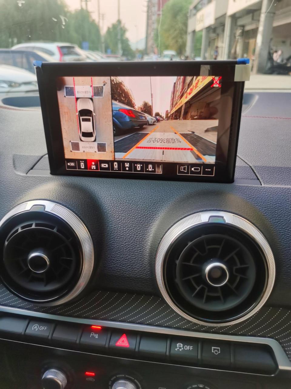 奥迪q2l,原车屏加装360全景行车记录仪