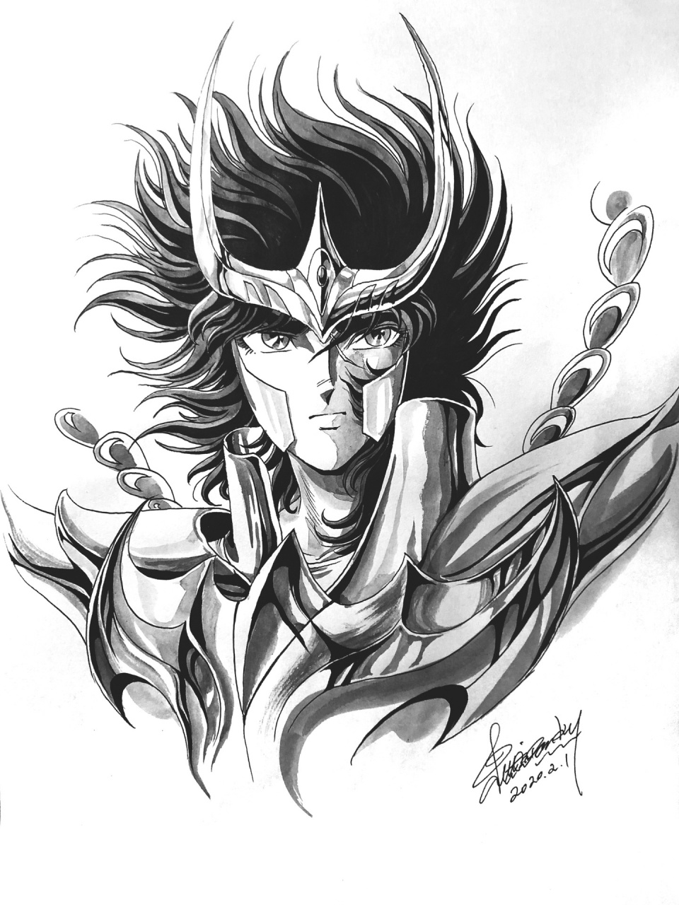 更新一波不打稿圣斗士绘画练习作品 相关视频可到主页搜索