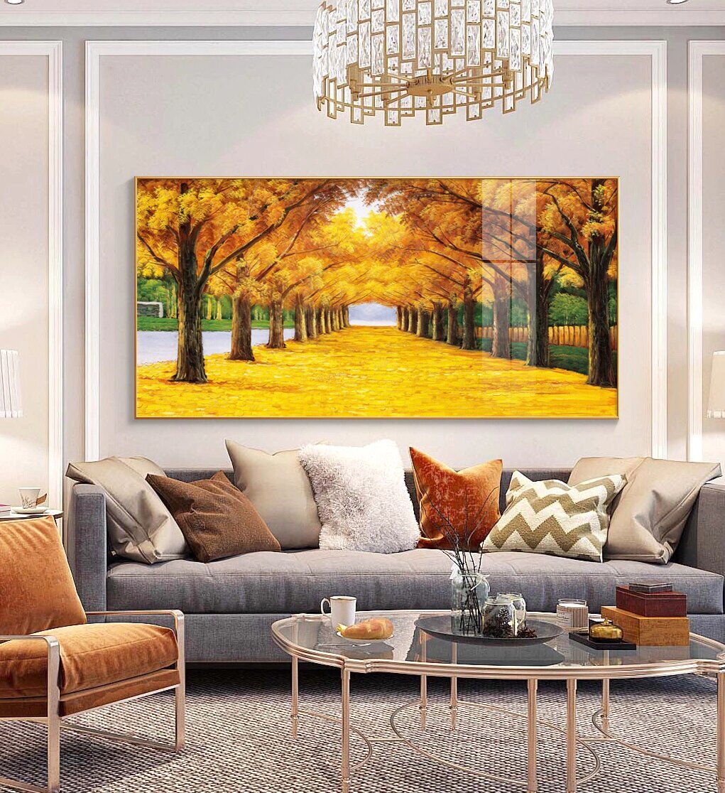 黄金大道新中式挂画黄金满地壁画 《黄金大道》 巍峨的黄金树,徜徉在