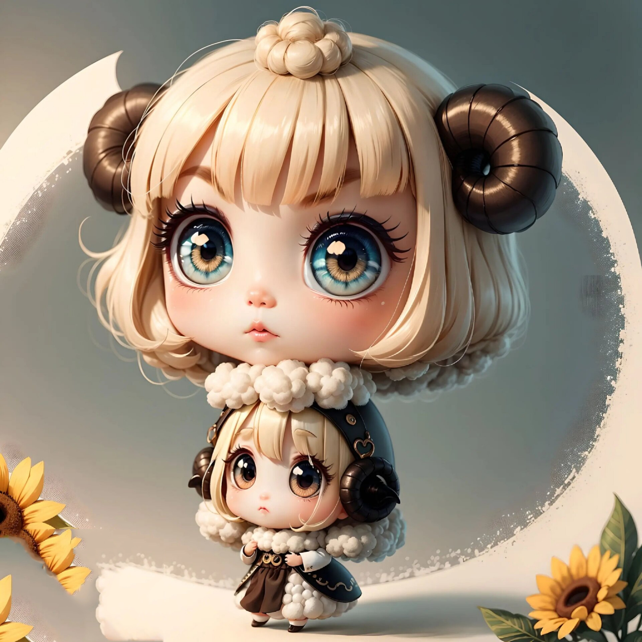 生肖羊的q版拟人头像 hello大家好,今天给大家分享一款超可爱的生肖羊