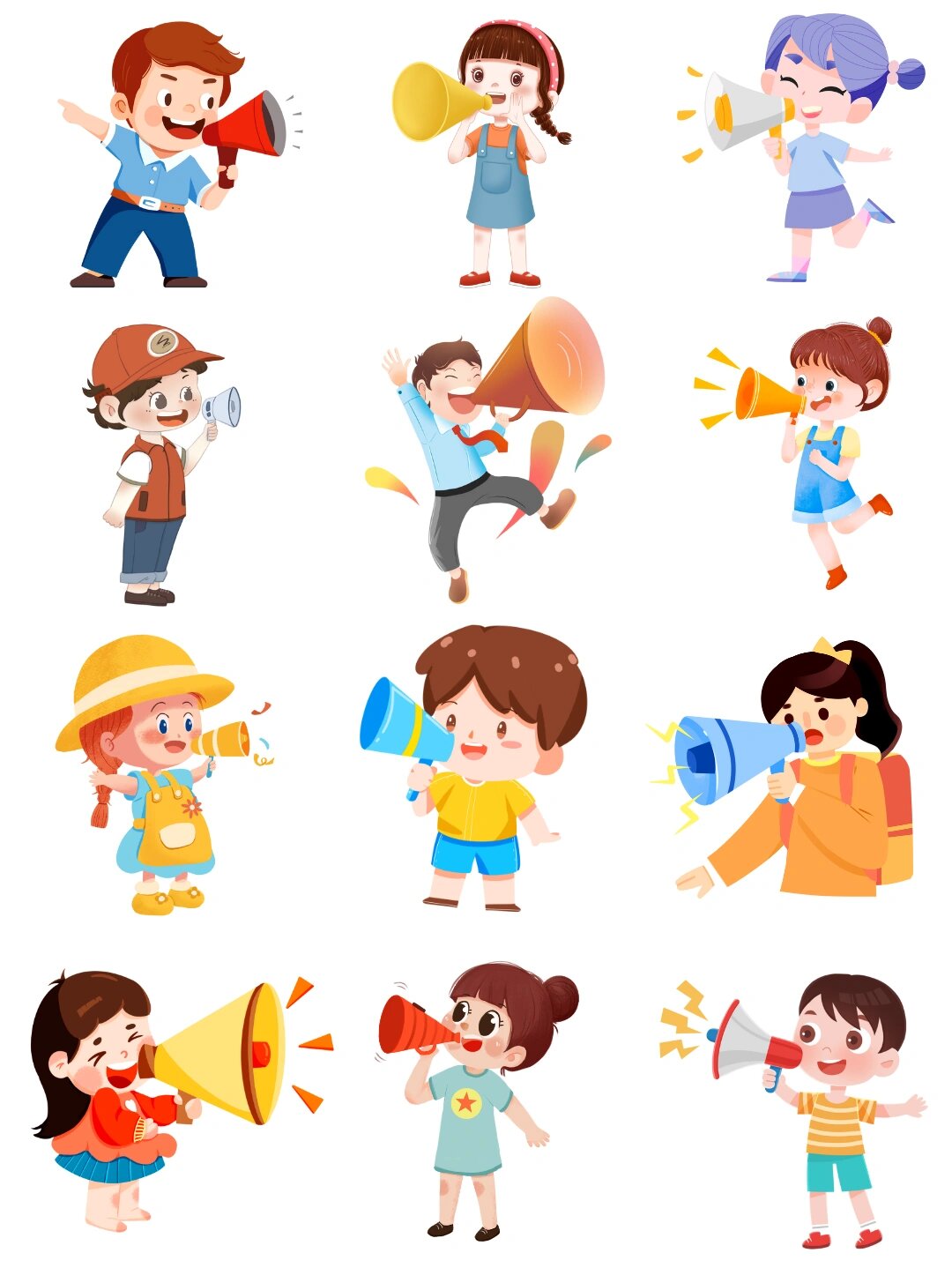 卡通喇叭宣传人物免扣分享