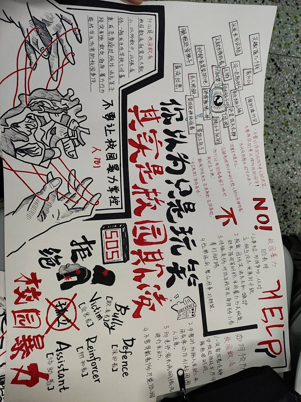 防校园欺凌手抄报 防校园欺凌手抄报