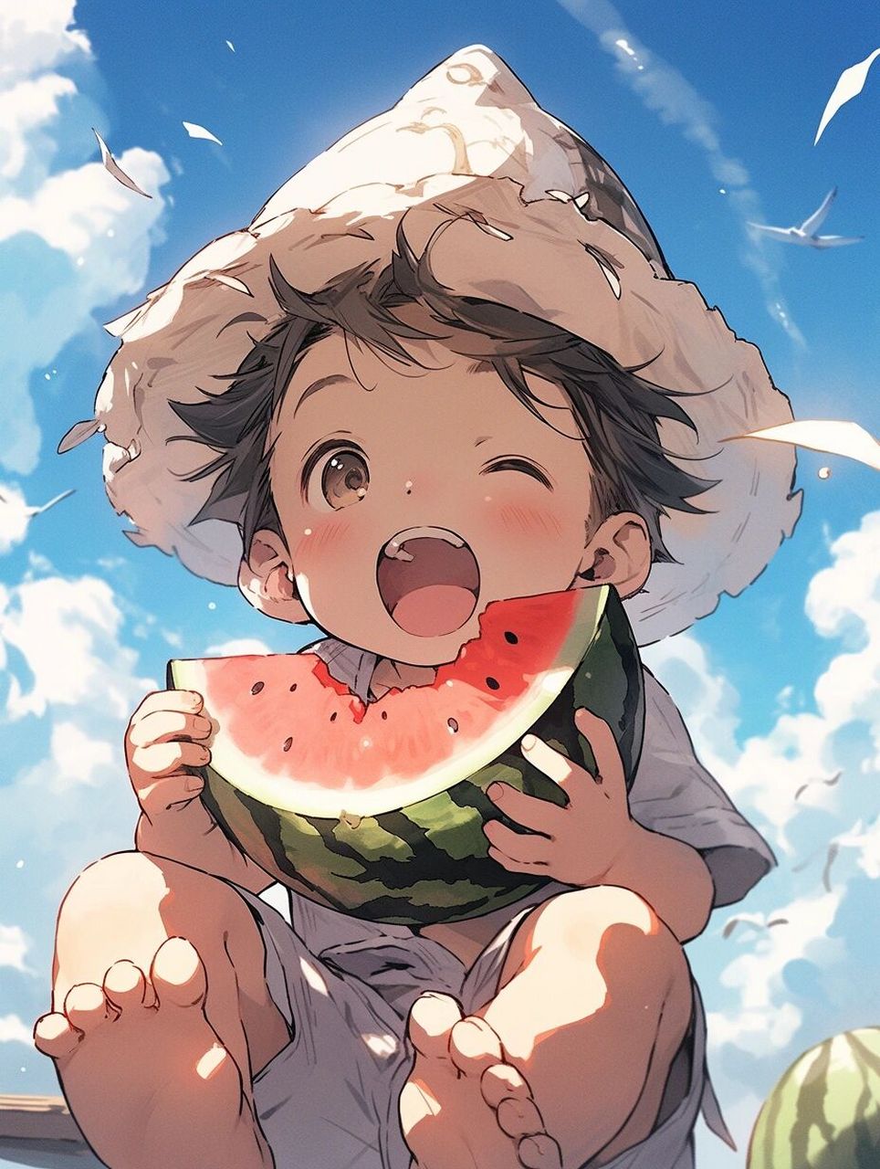 卡通人物吃西瓜/情头