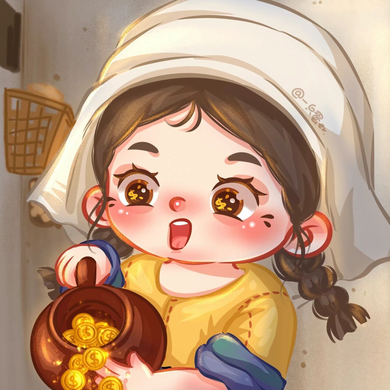 09可爱俏皮头像分享 名画二次创作q版人物头像!