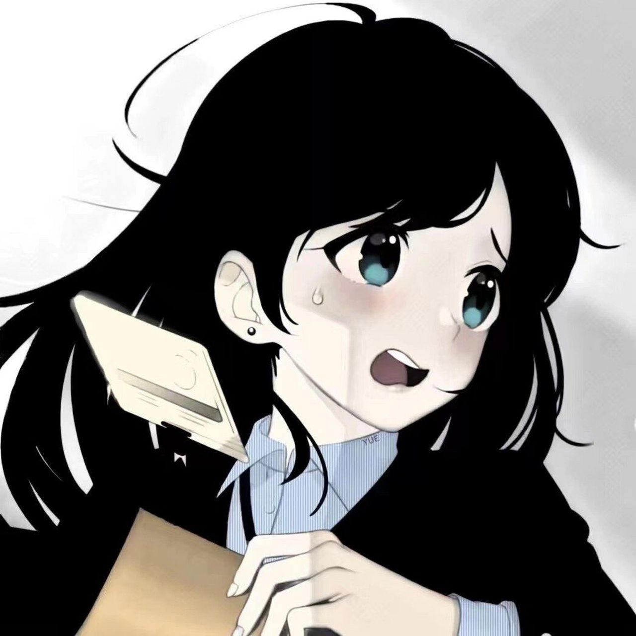 黑白动漫女生头像